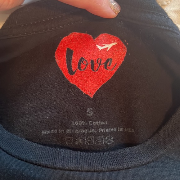 Women’s black airplane t- shirt size S - Picture 3 of 3